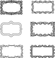 Six Elegant Ornate Decorative Frames for Vintage Design Projects, Offering a Classic and Romantic Mood vector