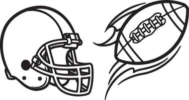 Dynamic American Football Helmet and Ball Graphic Design, Illustrating Intense Action and Gridiron Excitement - Professional digital artwork with vibrant colors and detailed composition vector