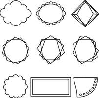 Nine Elegant Outline Frames Decorative Geometric and Organic Shapes for Design Projects, Perfect for a Chic and Modern Mood vector