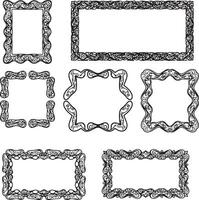 Six Elegant Ornate Black and White Decorative Frames for Design Projects, Ideal for Vintage or Romantic Mood vector