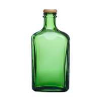 Empty green glass bottle isolated on transparent background png