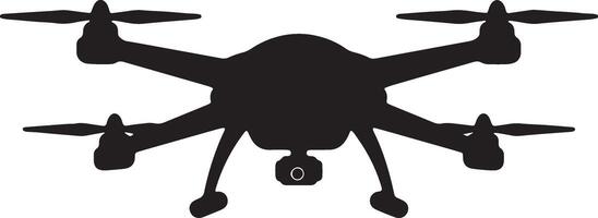 Powerful Black Drone Silhouette Hovering in Dramatic Flight, Aerial Photography Mood - Professional digital artwork with vibrant colors and detailed composition vector
