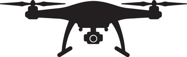 Sleek Black Drone Soaring Through the Air, Capturing Stunning Aerial Views with its Integrated Camera vector