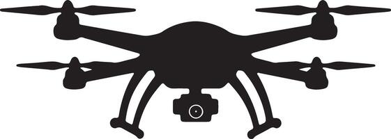 Sleek Black Drone Soaring Through the Air A Dramatic Silhouette of Aerial Technology - Professional digital artwork with vibrant colors and detailed composition vector