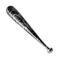 Baseball bat silhouette on white background vector