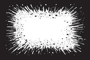 High-contrast ink splatter frame with a bold grunge aesthetic. Ideal for posters, album art, flyers, or social media. Perfect for edgy designs, urban art, and striking visual compositions. vector
