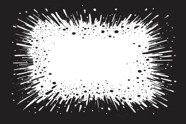 High-contrast ink splatter frame with a bold grunge aesthetic. Ideal for posters, album art, flyers, or social media. Perfect for edgy designs, urban art, and striking visual compositions.