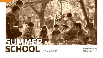 Minimalist Summer School Program Presentation template