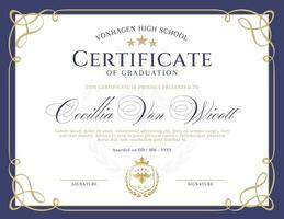 High School Graduation Certificate template