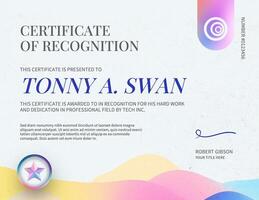 Gradient Certificate Recognition Template