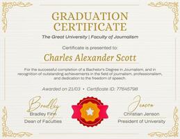 University Fresh Graduates Certificate template