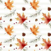 autumn leaves and pinecones design vector