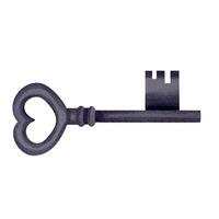 Heart-shaped key for illustration vector