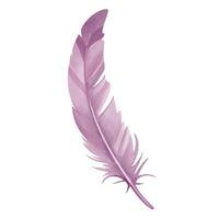 Watercolor feather with fantasy vibes in soft purple color for ethereal and dreamy design vector