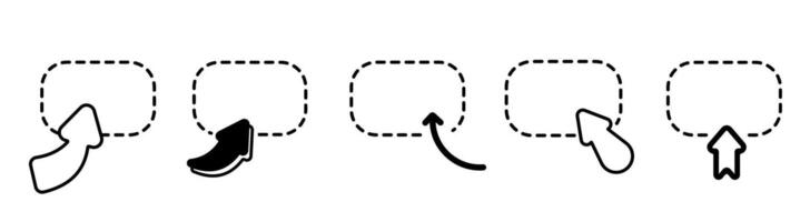 Highlight icons with arrows and pointers for annotation and interface interaction vector
