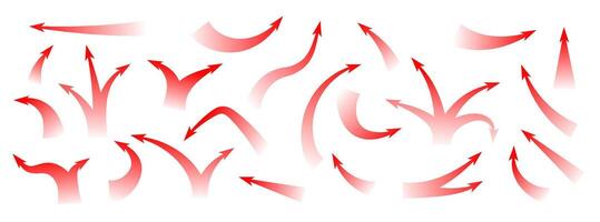 Curved and straight war arrows for combat strategy and dynamic movement representation vector