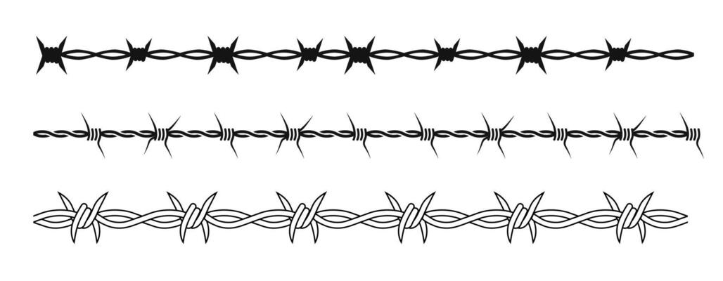Wire forms with barbed details showing threat and protection through sharp elements