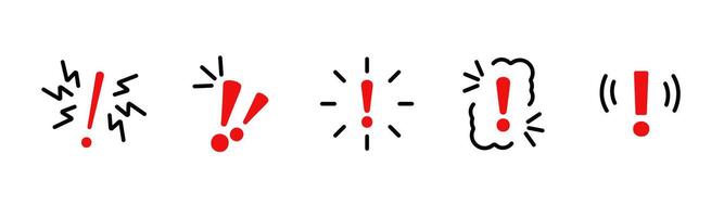 Exclamation marks in various shapes signal alerts and warnings with visual urgency vector