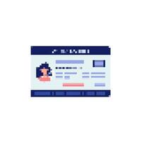 Mosaic pixel id card featuring detailed pixel art with blue and white design elements vector