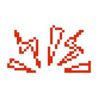 Mosaic pixel art icon of red pixelated crown in retro style design vector