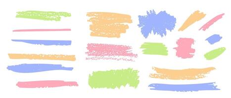 Hand-drawn colorful brush strokes and scribbles for creative highlight and decoration vector