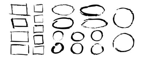 Hand-drawn ui elements with arrows circles frames lines for annotation and emphasis vector