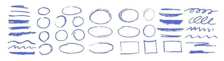 Hand-drawn sketchy circles and lines for creative annotations and emphasis in documents vector