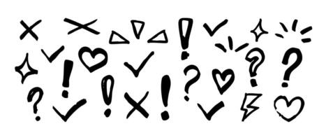 Creative hand drawn doodles with highlights arrows frames and symbols for annotation vector