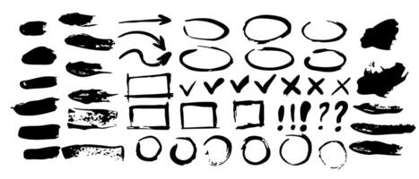 Hand-drawn creative doodle elements for annotations and emphasis in various shapes vector