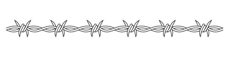 Wire design featuring sharp barbed elements with twisted pattern for security concept vector