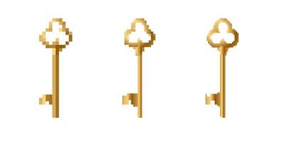 Mosaic style pixel keys in 8 bit design evoking retro gaming and nostalgic feelings vector