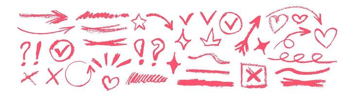 Hand-drawn doodle elements for creative annotation and decorative use in designs vector