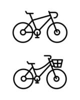 simple line art bicycle icon illustration vector