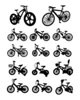 collection of different bicycle silhouettes and types vector