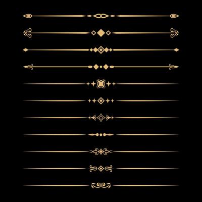 elegant vintage golden line dividers collection