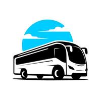modern bus silhouette logo abstract icon vector