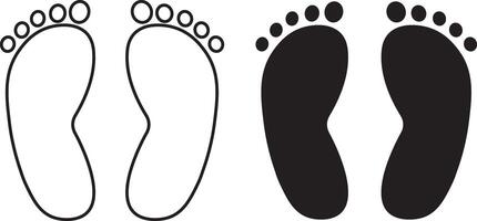 Set of different human icons. footprints icon illustration vector
