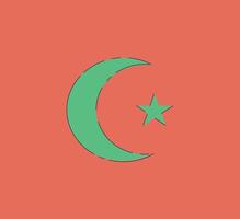A Symbolic Crescent Moon and Star Designed Against a Vibrant and Colorful Background vector
