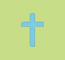 The image consists of a blue cross prominently displayed against a rich green background vector