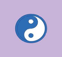 The Yin Yang Symbol is beautifully displayed on a calming purple background, enhancing its meaning vector