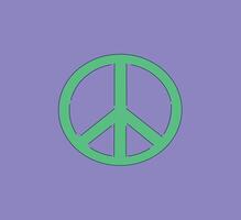 A visually appealing peace symbol set against a vibrant purple background for artistic purposes vector