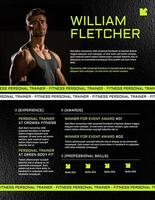 Black Fitness Personal Trainer Resume Template