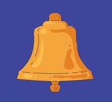 Stylized Illustration of a Golden Bell Set Against a Vibrant and EyeCatching Purple Background vector