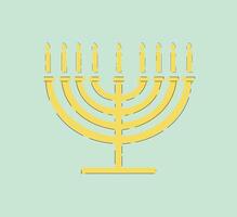 The Golden Menorah Symbol set against a Soft Green Background is truly eyecatching and striking vector