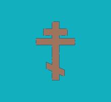 A Beautifully Stylized Orthodox Cross is depicted on a Bright and Vibrant Colorful Background vector