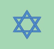 A beautifully designed Star of David symbol displayed prominently on a vibrant green background vector