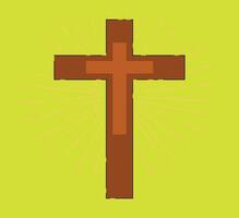 A Beautiful Symbolic Cross Set Against a Bright and Inviting Background of Color vector