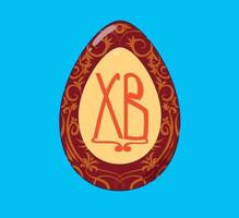 Traditional Decorative Easter Egg beautifully adorned with a colorful Floral Pattern vector