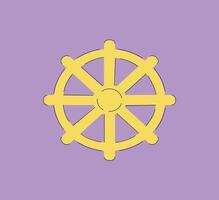 An Illustration of the Symbolic Wheel of Dharma, highlighting balance in Buddhism vector