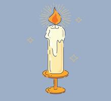 Candle with flame and warm glow vector